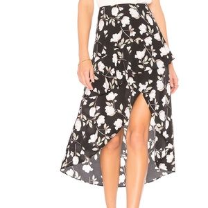Revolve - Hi Low Skirt in black floral